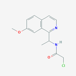 molecular formula C14H15ClN2O2 B2540223 2-Chloro-N-[1-(7-methoxyisoquinolin-1-yl)ethyl]acetamide CAS No. 2411294-48-7