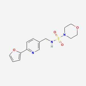 molecular formula C14H17N3O4S B2540225 N-((6-(呋喃-2-基)吡啶-3-基)甲基)吗啉-4-磺酰胺 CAS No. 2034307-28-1