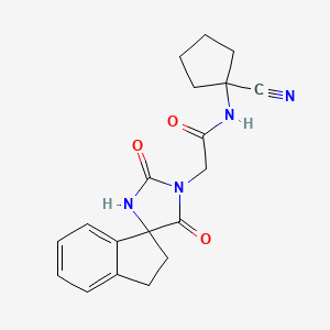 molecular formula C19H20N4O3 B2540227 N-(1-cyanocyclopentyl)-2-(2',5'-dioxospiro[1,2-dihydroindene-3,4'-imidazolidine]-1'-yl)acetamide CAS No. 931677-62-2