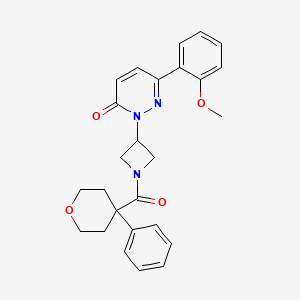 molecular formula C26H27N3O4 B2540230 6-(2-Methoxyphenyl)-2-[1-(4-phenyloxane-4-carbonyl)azetidin-3-yl]pyridazin-3-one CAS No. 2380194-24-9