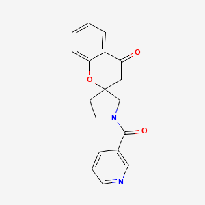 molecular formula C18H16N2O3 B2540233 1'-Nicotinoylspiro[chroman-2,3'-pyrrolidin]-4-one CAS No. 1795083-49-6