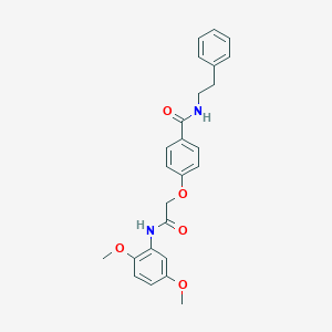 molecular formula C25H26N2O5 B254024 4-[2-(2,5-dimethoxyanilino)-2-oxoethoxy]-N-(2-phenylethyl)benzamide 