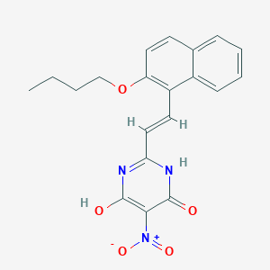 molecular formula C20H19N3O5 B2540240 2-[(E)-2-(2-butoxynaphthalen-1-yl)ethenyl]-6-hydroxy-5-nitropyrimidin-4(3H)-one CAS No. 708283-79-8