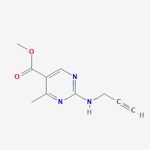 molecular formula C10H11N3O2 B2540241 Methyl 4-methyl-2-(prop-2-ynylamino)pyrimidine-5-carboxylate CAS No. 2248358-25-8