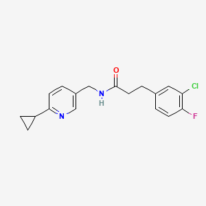 3-(3-chloro-4-fluorophenyl)-N-[(6-cyclopropylpyridin-3-yl)methyl]propanamide