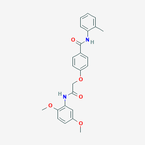 molecular formula C24H24N2O5 B254025 4-[2-(2,5-dimethoxyanilino)-2-oxoethoxy]-N-(2-methylphenyl)benzamide 