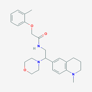 molecular formula C25H33N3O3 B2540252 N-(2-(1-methyl-1,2,3,4-tetrahydroquinolin-6-yl)-2-morpholinoethyl)-2-(o-tolyloxy)acetamide CAS No. 922113-90-4
