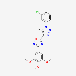 molecular formula C21H20ClN5O4 B2540254 5-(1-(3-chloro-4-methylphenyl)-5-methyl-1H-1,2,3-triazol-4-yl)-3-(3,4,5-trimethoxyphenyl)-1,2,4-oxadiazole CAS No. 932528-01-3