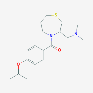 molecular formula C18H28N2O2S B2540261 (3-((Dimethylamino)methyl)-1,4-thiazepan-4-yl)(4-isopropoxyphenyl)methanone CAS No. 1448063-20-4