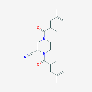 molecular formula C19H29N3O2 B2540269 1,4-Bis(2,4-dimethylpent-4-enoyl)piperazine-2-carbonitrile CAS No. 2094702-44-8