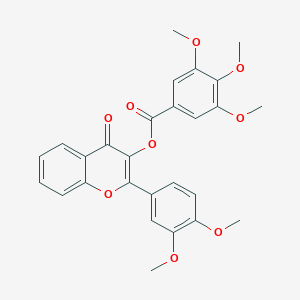 molecular formula C27H24O9 B254027 2-(3,4-dimethoxyphenyl)-4-oxo-4H-chromen-3-yl 3,4,5-trimethoxybenzoate 