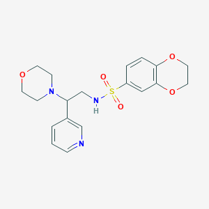 molecular formula C19H23N3O5S B254028 N-(2-morpholin-4-yl-2-pyridin-3-ylethyl)-2,3-dihydro-1,4-benzodioxine-6-sulfonamide 