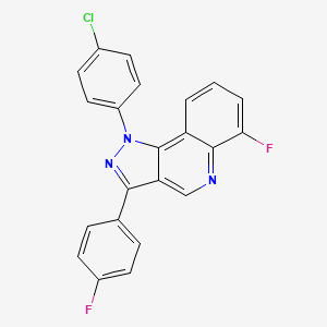 molecular formula C22H12ClF2N3 B2540283 1-(4-chlorophenyl)-6-fluoro-3-(4-fluorophenyl)-1H-pyrazolo[4,3-c]quinoline CAS No. 901247-70-9