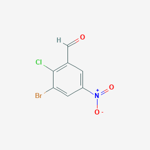 molecular formula C7H3BrClNO3 B2540285 3-Bromo-2-chloro-5-nitrobenzaldehyde CAS No. 2092776-25-3