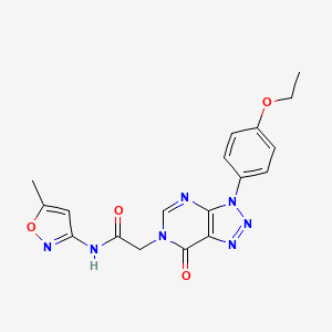 molecular formula C18H17N7O4 B2540289 2-(3-(4-乙氧苯基)-7-氧代-3H-[1,2,3]三唑并[4,5-d]嘧啶-6(7H)-基)-N-(5-甲基异恶唑-3-基)乙酰胺 CAS No. 863019-99-2