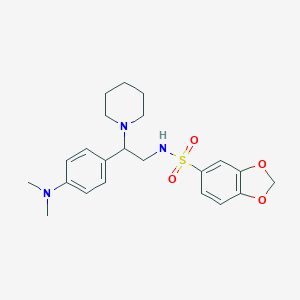 molecular formula C22H29N3O4S B254029 N-[2-[4-(dimethylamino)phenyl]-2-piperidin-1-ylethyl]-1,3-benzodioxole-5-sulfonamide 