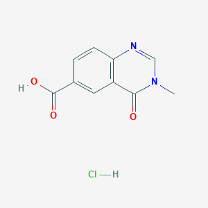 molecular formula C10H9ClN2O3 B2540290 3-Methyl-4-oxoquinazoline-6-carboxylic acid;hydrochloride CAS No. 2260935-71-3