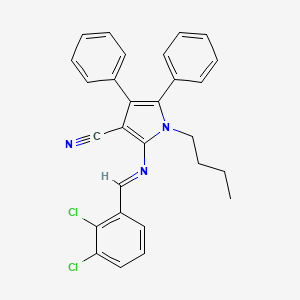 1-butyl-2-[(E)-[(2,3-dichlorophenyl)methylidene]amino]-4,5-diphenyl-1H-pyrrole-3-carbonitrile