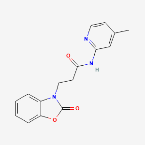 molecular formula C16H15N3O3 B2540305 N-(4-methylpyridin-2-yl)-3-(2-oxo-1,3-benzoxazol-3-yl)propanamide CAS No. 851989-45-2