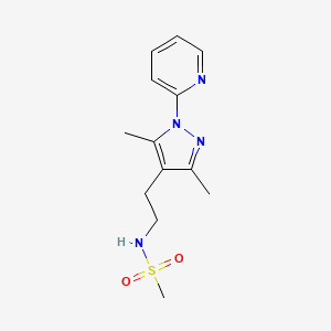molecular formula C13H18N4O2S B2540312 N-(2-(3,5-dimethyl-1-(pyridin-2-yl)-1H-pyrazol-4-yl)ethyl)methanesulfonamide CAS No. 2034537-43-2