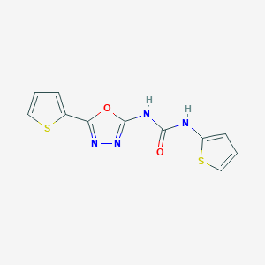 molecular formula C11H8N4O2S2 B2540318 1-(Thiophen-2-yl)-3-(5-(thiophen-2-yl)-1,3,4-oxadiazol-2-yl)urea CAS No. 1207005-97-7