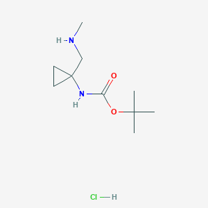 molecular formula C10H21ClN2O2 B2540332 tert-Butyl {1-[(methylamino)methyl]cyclopropyl}carbamate hydrochloride CAS No. 2375270-80-5