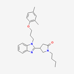 molecular formula C26H33N3O2 B2540335 1-butyl-4-{1-[3-(2,4-dimethylphenoxy)propyl]-1H-benzimidazol-2-yl}pyrrolidin-2-one CAS No. 912896-28-7