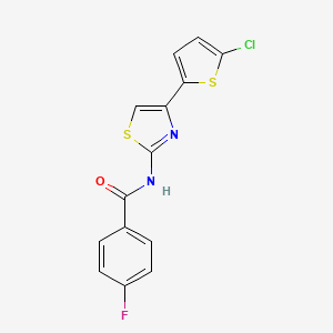 molecular formula C14H8ClFN2OS2 B2540342 N-(4-(5-氯噻吩-2-基)噻唑-2-基)-4-氟苯甲酰胺 CAS No. 325986-65-0