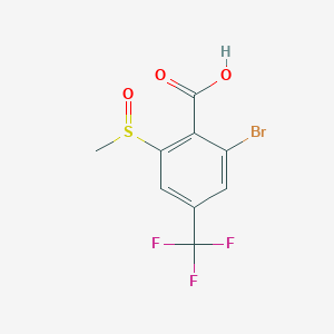 molecular formula C9H6BrF3O3S B2540347 2-Bromo-6-methylsulfinyl-4-(trifluoromethyl)benzoic acid CAS No. 2219371-10-3