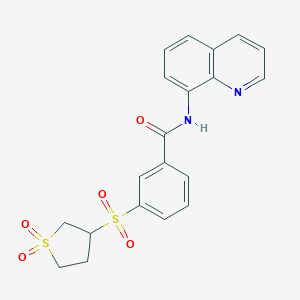 molecular formula C20H18N2O5S2 B254035 3-[(1,1-dioxidotetrahydro-3-thienyl)sulfonyl]-N-(8-quinolinyl)benzamide 