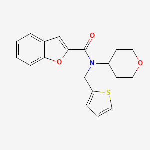 N-(oxan-4-yl)-N-[(thiophen-2-yl)methyl]-1-benzofuran-2-carboxamide