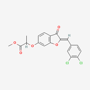 (Z)-methyl 2-((2-(3,4-dichlorobenzylidene)-3-oxo-2,3-dihydrobenzofuran-6-yl)oxy)propanoate