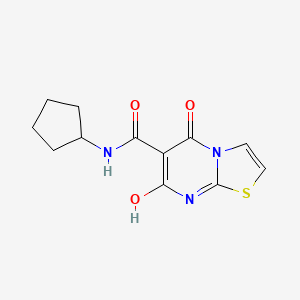 molecular formula C12H13N3O3S B2540367 N-cyclopentyl-7-hydroxy-5-oxo-5H-thiazolo[3,2-a]pyrimidine-6-carboxamide CAS No. 898457-66-4