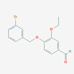 molecular formula C16H15BrO3 B2540369 4-[(3-Bromobenzyl)oxy]-3-ethoxybenzaldehyde CAS No. 862680-24-8