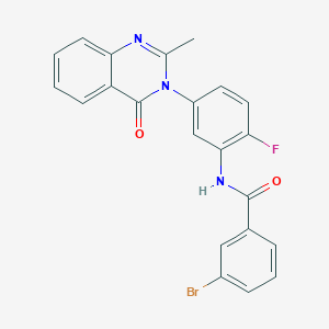 molecular formula C22H15BrFN3O2 B2540371 3-bromo-N-(2-fluoro-5-(2-methyl-4-oxoquinazolin-3(4H)-yl)phenyl)benzamide CAS No. 941940-43-8