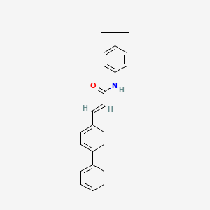 molecular formula C25H25NO B2540374 (E)-N-(4-tert-butylphenyl)-3-(4-phenylphenyl)prop-2-enamide CAS No. 882083-82-1