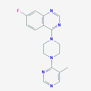 molecular formula C17H17FN6 B2540386 7-Fluoro-4-[4-(5-methylpyrimidin-4-yl)piperazin-1-yl]quinazoline CAS No. 2380141-25-1