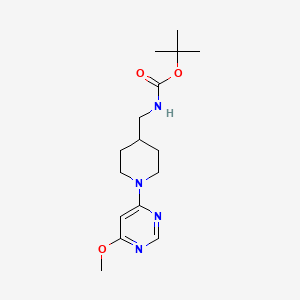 molecular formula C16H26N4O3 B2540388 叔丁基((1-(6-甲氧基嘧啶-4-基)哌啶-4-基)甲基)氨基甲酸酯 CAS No. 1353980-25-2