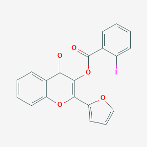 2-(2-furyl)-4-oxo-4H-chromen-3-yl 2-iodobenzoate