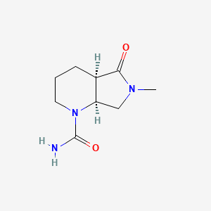 molecular formula C9H15N3O2 B2540394 (4Ar,7aS)-6-甲基-5-氧代-2,3,4,4a,7,7a-六氢吡咯并[3,4-b]吡啶-1-甲酰胺 CAS No. 2408935-70-4