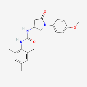 molecular formula C21H25N3O3 B2540399 1-Mesityl-3-(1-(4-methoxyphenyl)-5-oxopyrrolidin-3-yl)urea CAS No. 877640-60-3