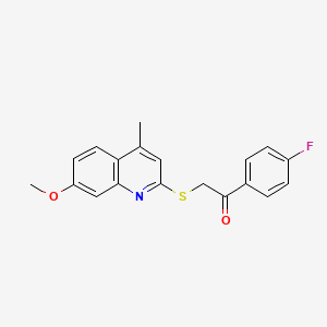 1-(4-Fluorophenyl)-2-((7-methoxy-4-methylquinolin-2-yl)thio)ethanone