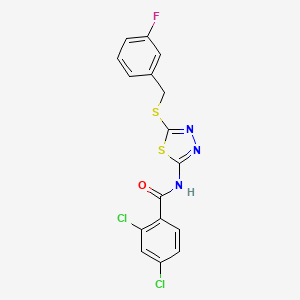 2,4-dichloro-N-(5-{[(3-fluorophenyl)methyl]sulfanyl}-1,3,4-thiadiazol-2-yl)benzamide