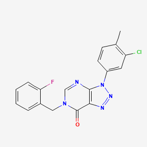 molecular formula C18H13ClFN5O B2540410 3-(3-Chloro-4-methylphenyl)-6-[(2-fluorophenyl)methyl]triazolo[4,5-d]pyrimidin-7-one CAS No. 893931-12-9