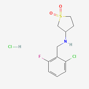 3-{[(2-Chloro-6-fluorophenyl)methyl]amino}-1$l^{6}-thiolane-1,1-dione hydrochloride