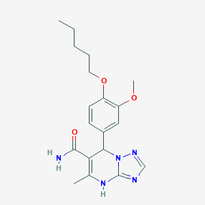 molecular formula C19H25N5O3 B254042 7-[3-Methoxy-4-(pentyloxy)phenyl]-5-methyl-4,7-dihydro[1,2,4]triazolo[1,5-a]pyrimidine-6-carboxamide 