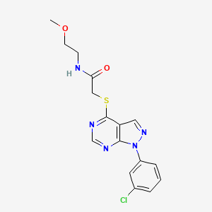 2-[1-(3-chlorophenyl)pyrazolo[3,4-d]pyrimidin-4-yl]sulfanyl-N-(2-methoxyethyl)acetamide