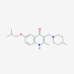 molecular formula C21H30N2O2 B254043 6-Isobutoxy-2-methyl-3-[(4-methyl-1-piperidinyl)methyl]-4-quinolinol 