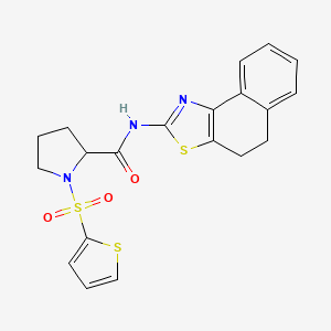 molecular formula C20H19N3O3S3 B2540433 N-(4,5-dihydronaphtho[1,2-d]thiazol-2-yl)-1-(thiophen-2-ylsulfonyl)pyrrolidine-2-carboxamide CAS No. 1098638-49-3