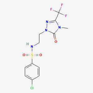 4-chloro-N-(2-(4-methyl-5-oxo-3-(trifluoromethyl)-4,5-dihydro-1H-1,2,4-triazol-1-yl)ethyl)benzenesulfonamide